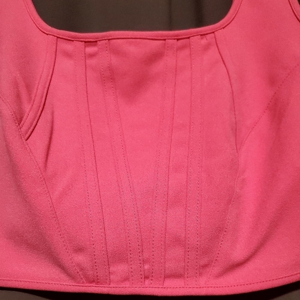 Pink Crop Top Tank Happily Grey Size Large - Picture 3 of 8